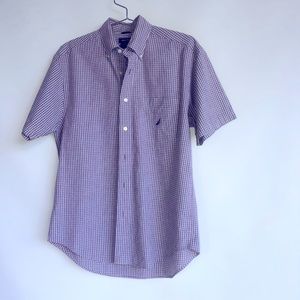 Men's button down Plaid Short sleeve